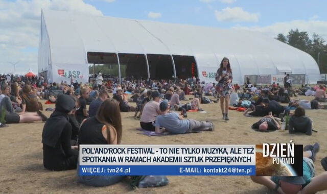 06.08.2022 Reporterka TVN24 Małgorzata Mielcarek relacjonuje ostatni dzień festiwalu Pol&#039;and&#039;Rock