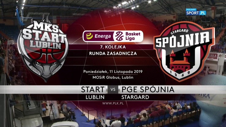Start Lublin - PGE Spójnia Stargard 82:73. Skrót meczu