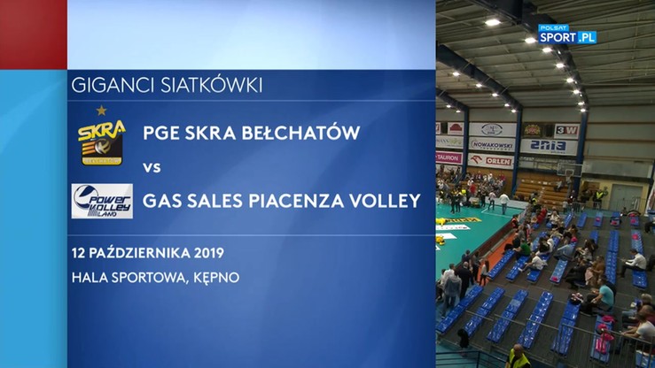 PGE Skra Bełchatów - Gas Sales Piacenza Volley 3:0. Skrót meczu