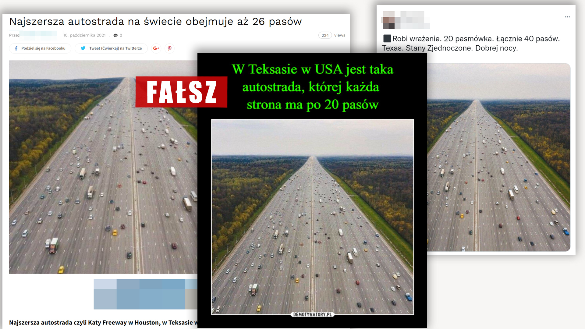 Ponownie w mediach społecznościowych pojawiło się zdjęcie bardzo szerokiej autostrady