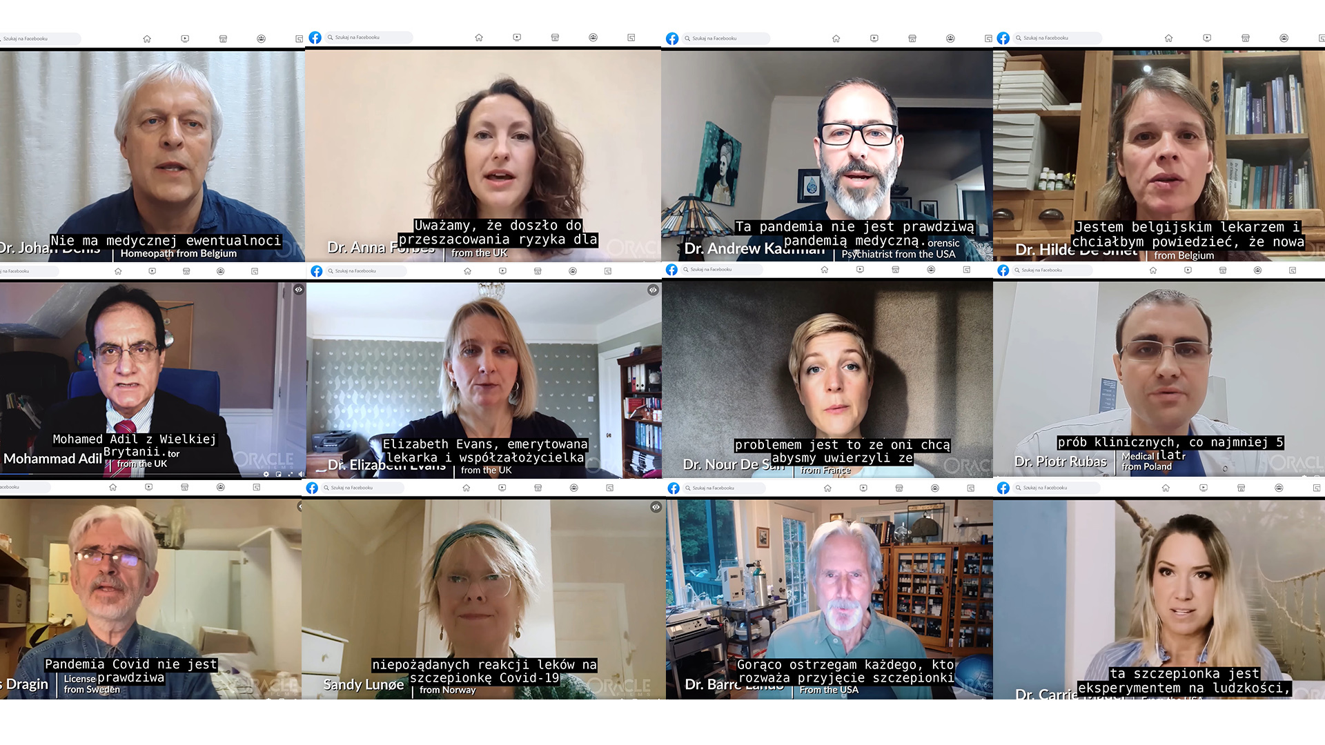 W filmie będącym częścią kampanii World Doctors Alliance swoje opinie prezentują 34 osoby. W większości powtarzają te same fałszywe tezy