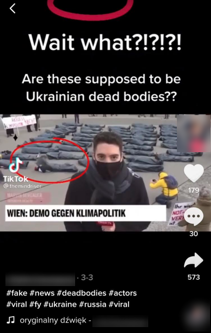 Filmik o rzekomych "zmarłych Ukraińcach"