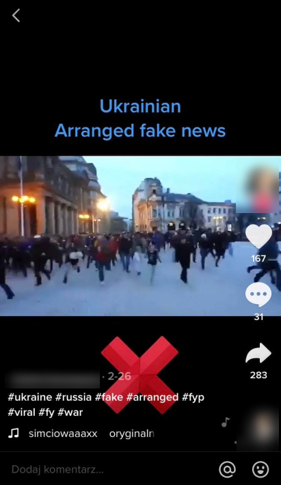 Materiał o "zaaranżowanym ukraińskim fake newsie"