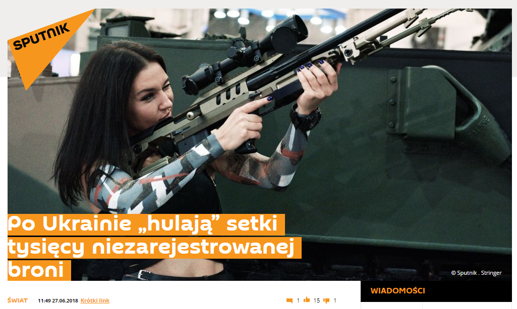 Artykuł o nielegalnej broni na Sputnik Polska