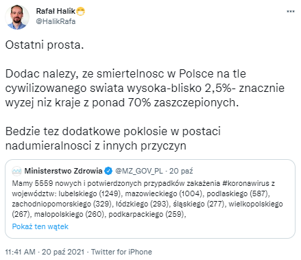 Rafał Halik o wyższej śmiertelności na COVID-19 w Polsce w porównaniu z innymi krajami