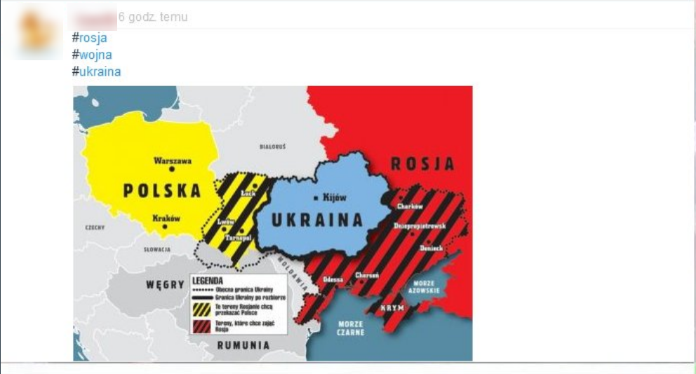 Mapa zamieszczona w Wykopie w wątku #ukraina