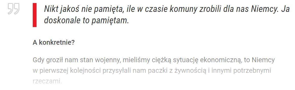 Fragment wywiadu z Wandą Traczyk-Stawską na stronie Wprost.pl