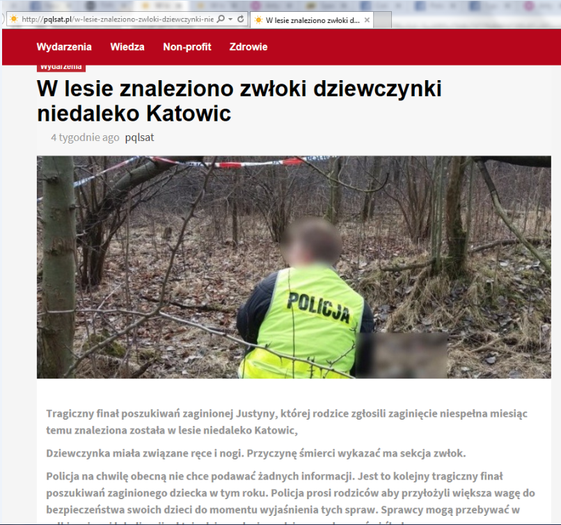 Zrzut ekranu ze strony pqlsat.pl 