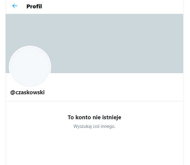 Nieistniejące już konto @czaskowski na Twitterze