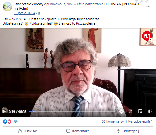 Wywiad z dr. Zbigniewem Hałatem rozsyłany przez użytkowników Facebooka