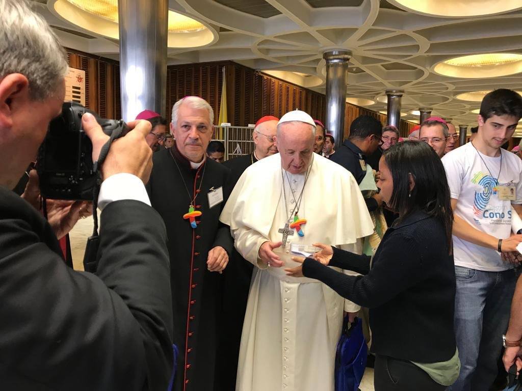 Papież Franciszek na spotkaniu z Duszpasterstwem Młodzieży Latynoamerykańskiej