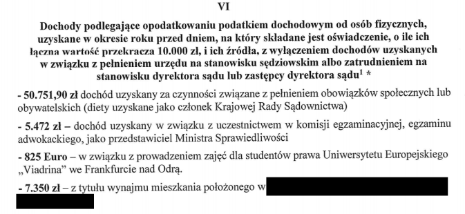 Fragment oświadczenia sędziego Jarosława Dudzicza