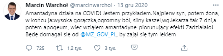 Wpis wiceministra sprawiedliwości Marcina Warchoła na Twitterze