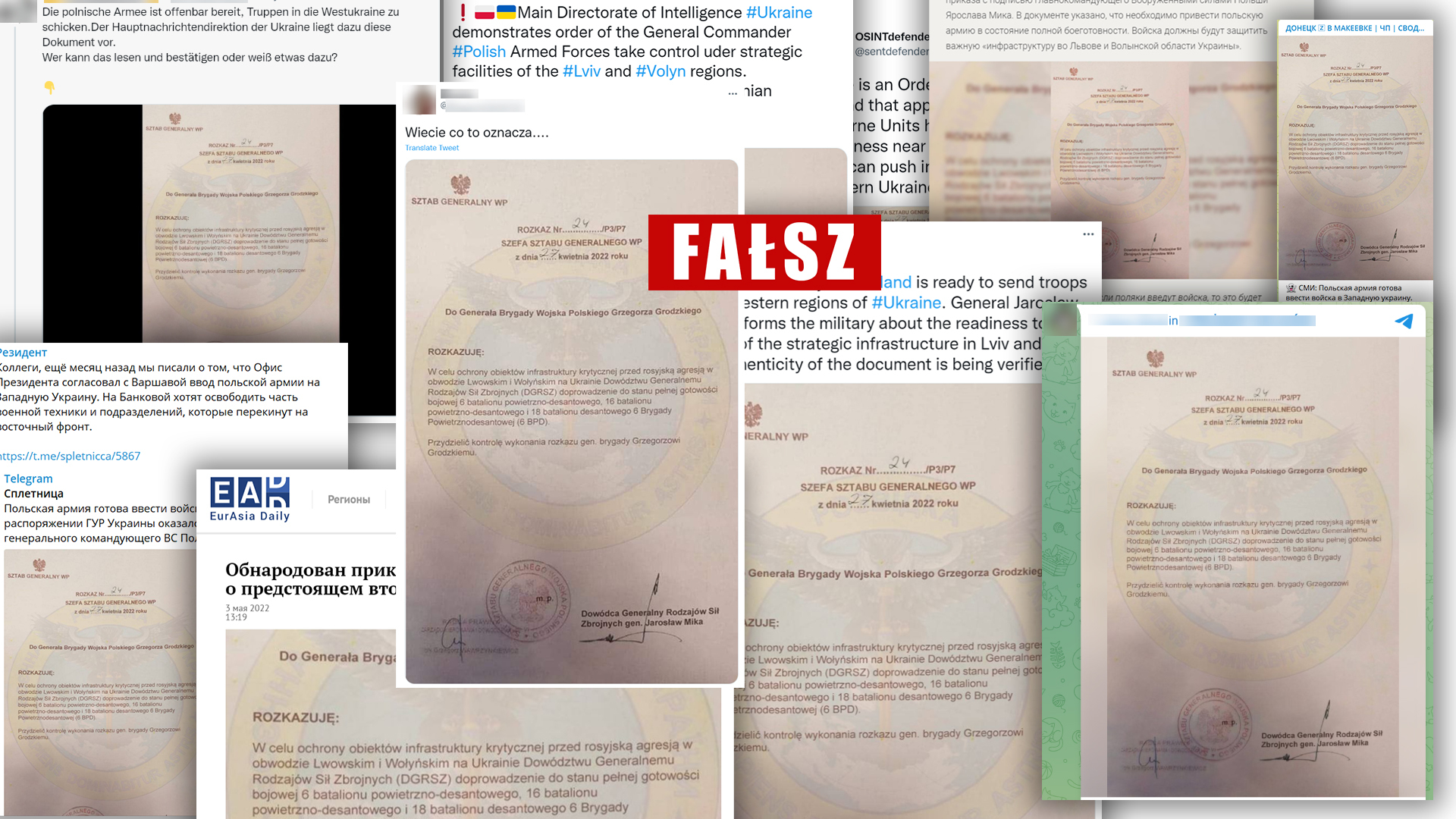 Fałszywy dokument trafił do polskiego internetu z prorosyjskich kont na Telegramie