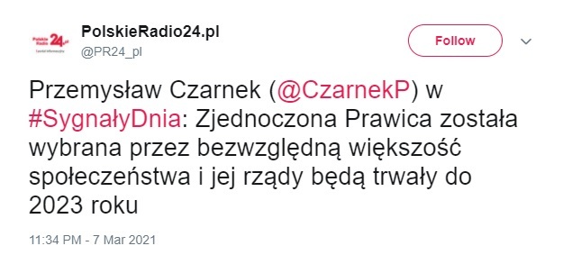 Wypowiedź ministra edukacji cytowano na profilu Polskiego Radia 24