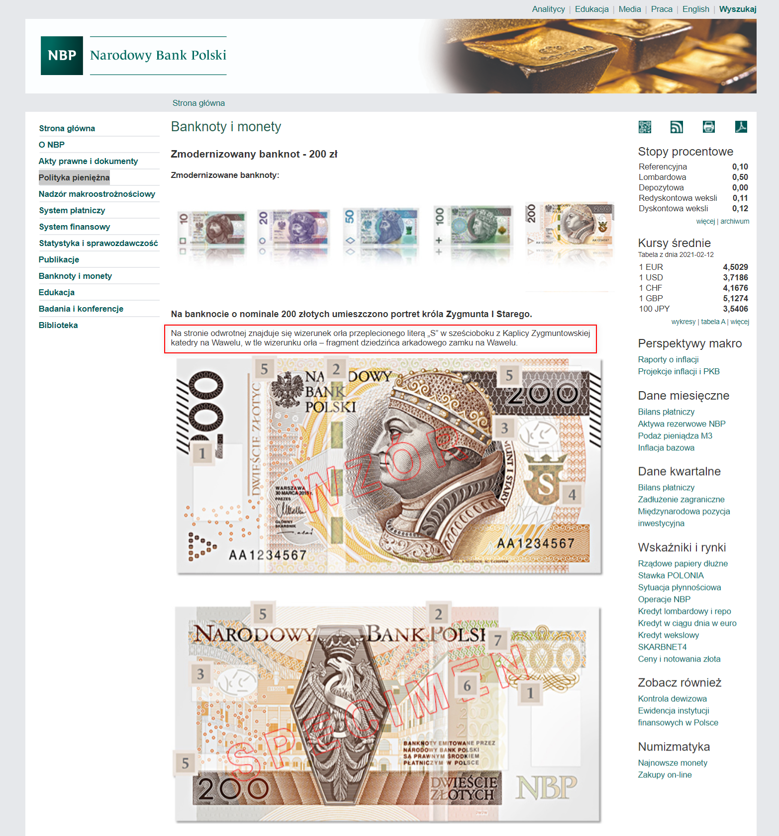Symbolikę polskich banknotów wyjaśnia na swojej stronie Narodowy Bank Polski