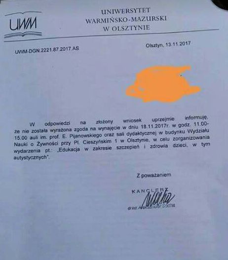 Odpowiedź władz UWM na list studentów