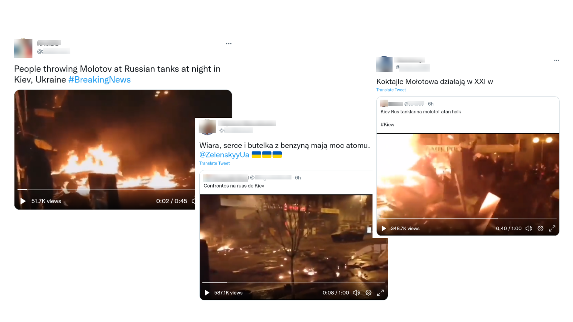 Internauci sądzą, że nagranie pokazuje sytuację w Kijowie z lutego 2022 roku